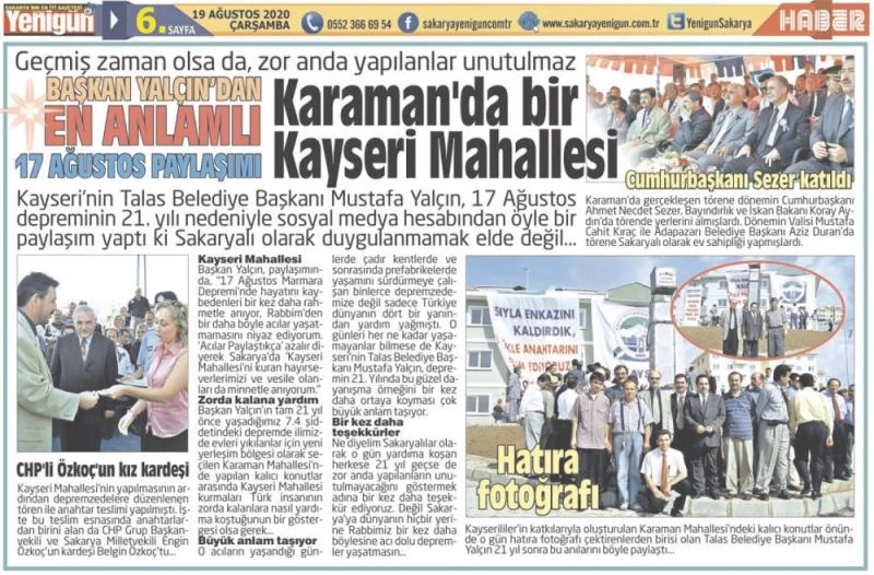 Başkan Yalçın’ın paylaşımı Sakarya’da yankı buldu
