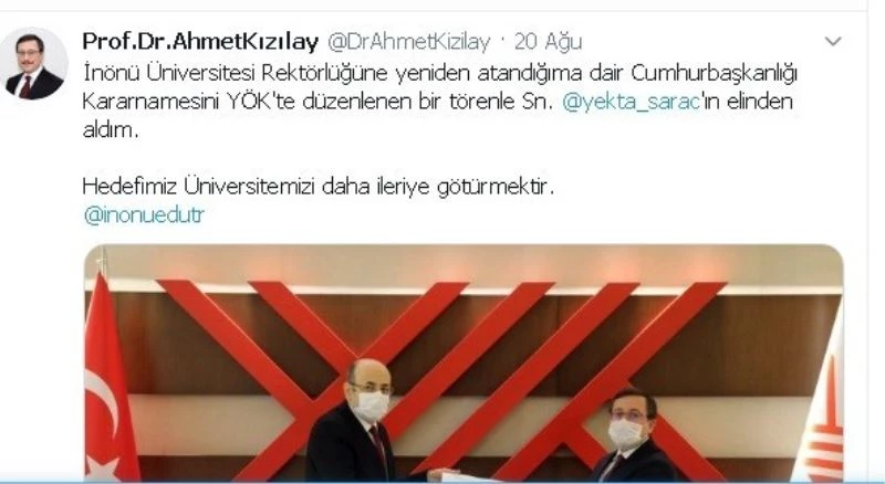 Kızılay, Rektörlük atamasını Saraç’tan aldı
