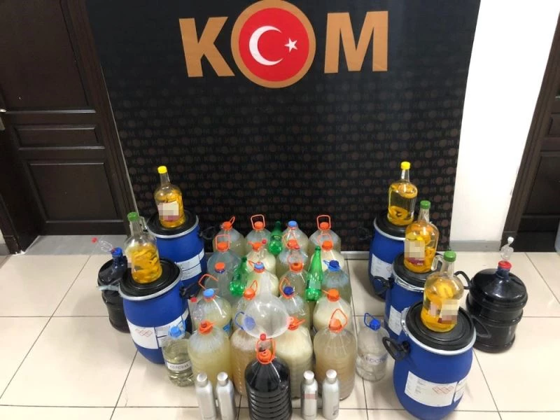 Mersin’de 425 litre sahte içki ele geçirildi
