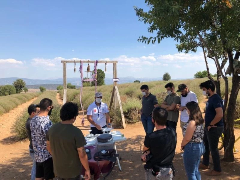 Lavanta bahçelerinin son ziyaretçileri drone pilotları oldu
