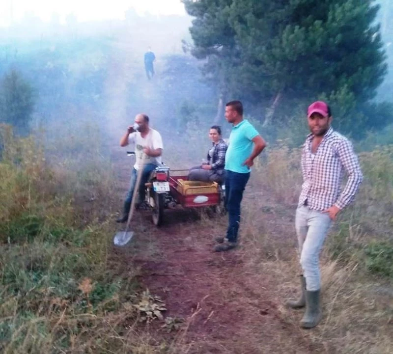 Orman yangınına ilk müdahale köylülerden
