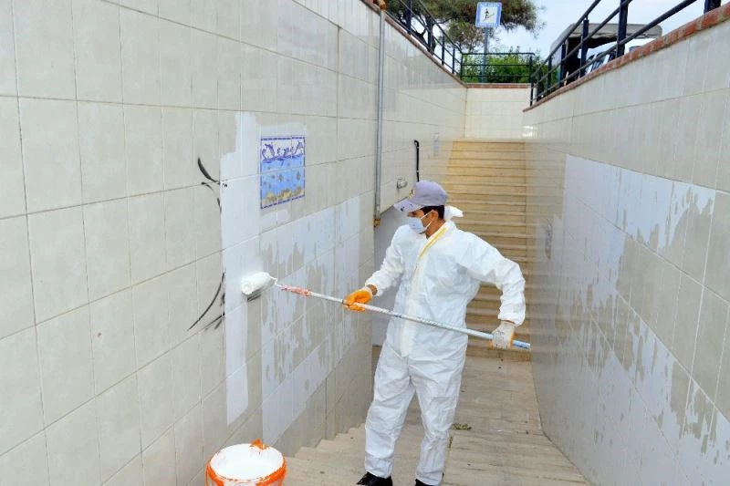 Alanya’da yaya alt geçitlerine bakım yapılıyor
