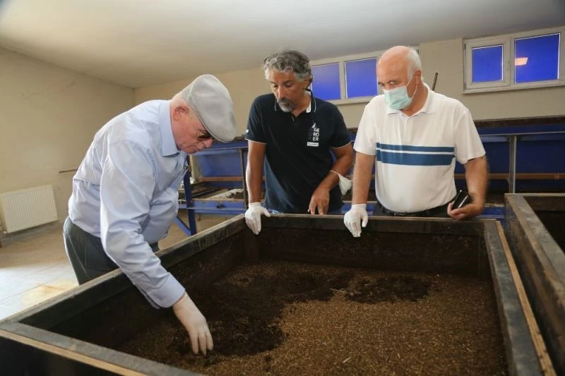 Kazım Kurt Solucan Gübresi Üretim Tesisini gezdi
