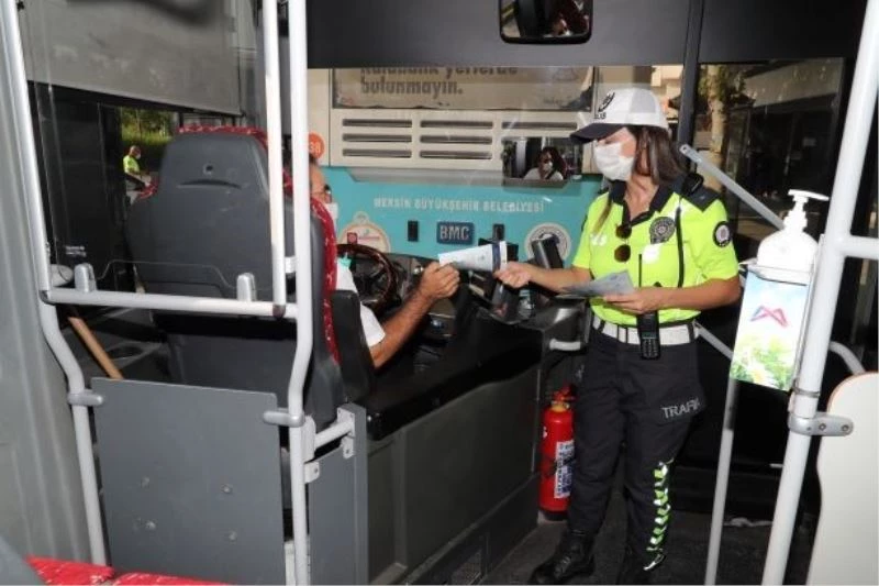 Trafik polislerinden korana virüs denetimi
