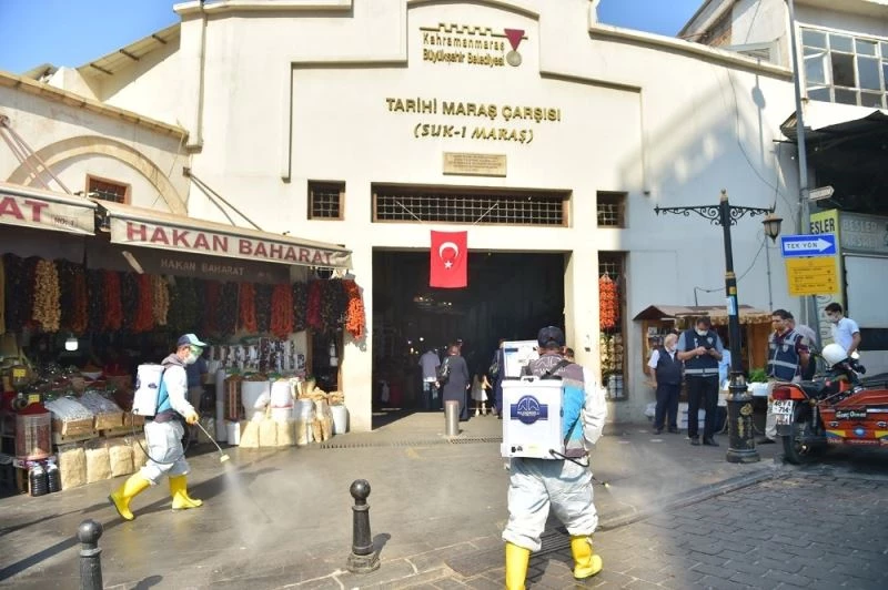 Çarşılar dezenfekte edildi
