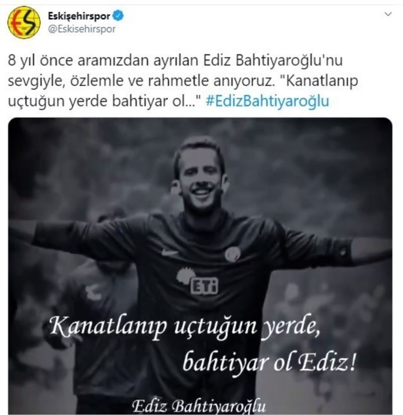 Eskişehirspor’dan Ediz Bahtiyaroğlu paylaşımı
