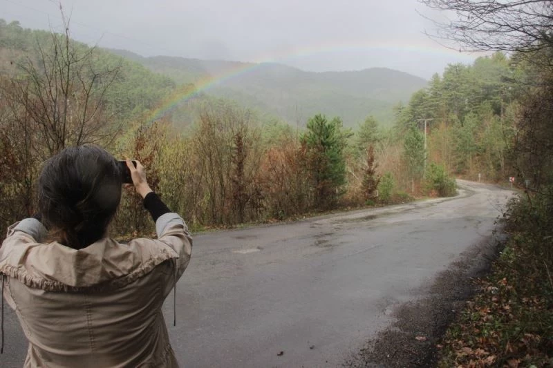 Kazdağları’nda beliren gökkuşağı beğeniyle izlendi
