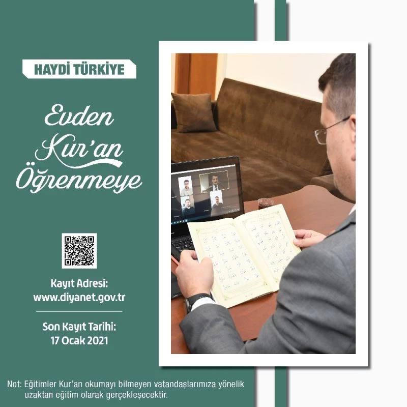 Uzaktan eğitimle evden Kur’an öğretimi başladı
