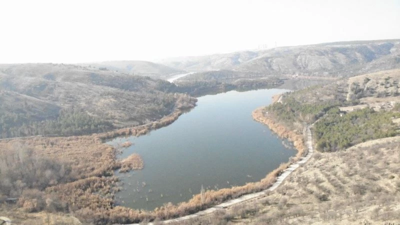 Eymir Gölü hafta sonu kısıtlamada havadan görüntülendi
