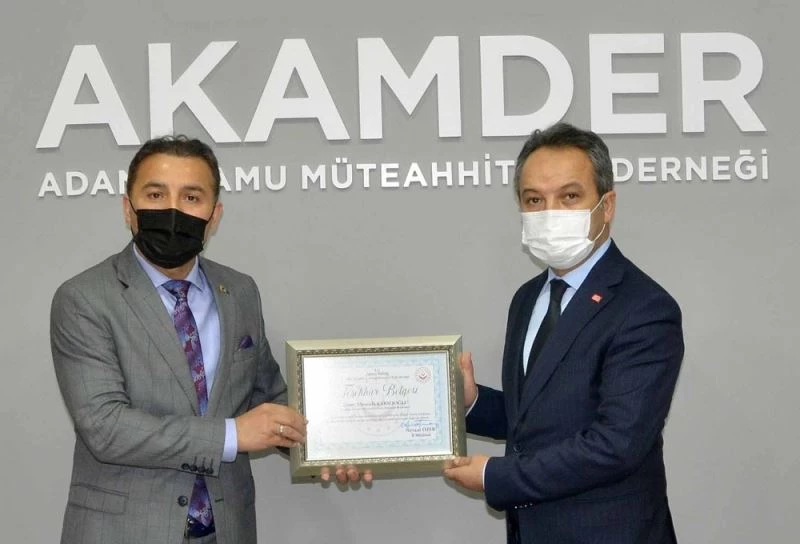 AKAMDER’e teşekkür belgesi
