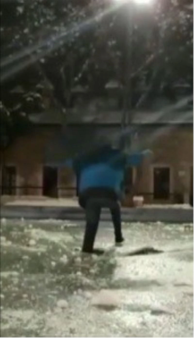 Donmuş süs havuzu üzerinde 