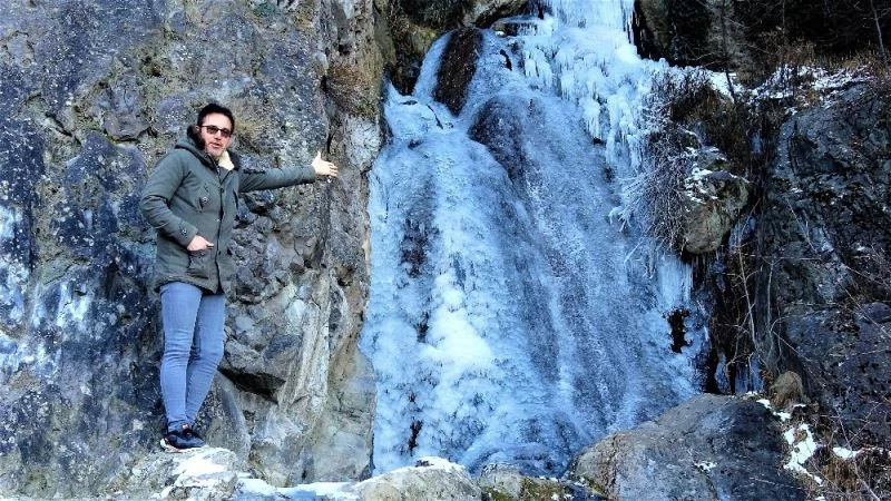 Şelale buza döndü
