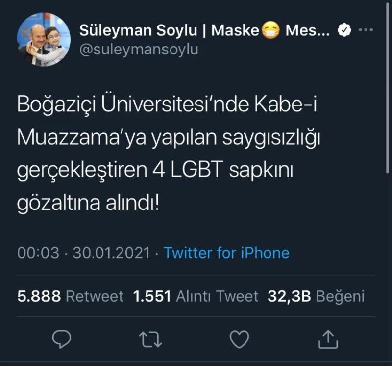 Boğaziçi Üniversitesi önünde Kabe fotoğrafının yere serilmesi soruşturmasında 4 gözaltı
