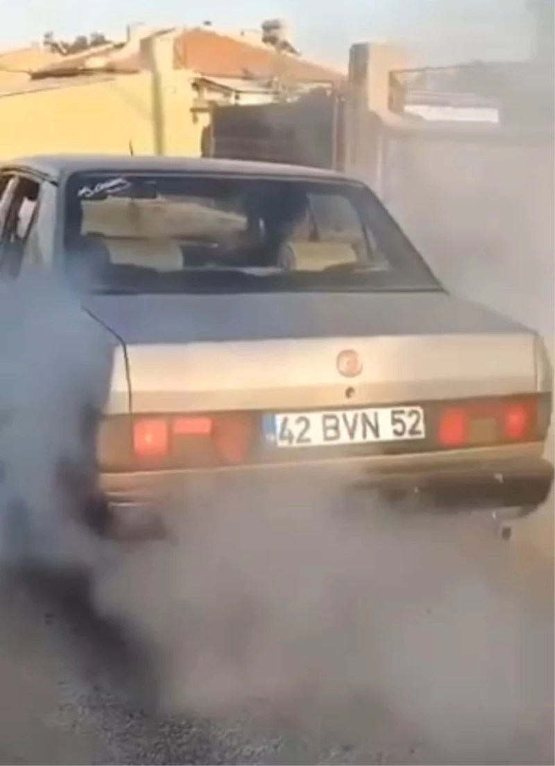 Otomobille patinaj çekip, drift atan ehliyetsiz gence 12 bin 96 TL ceza
