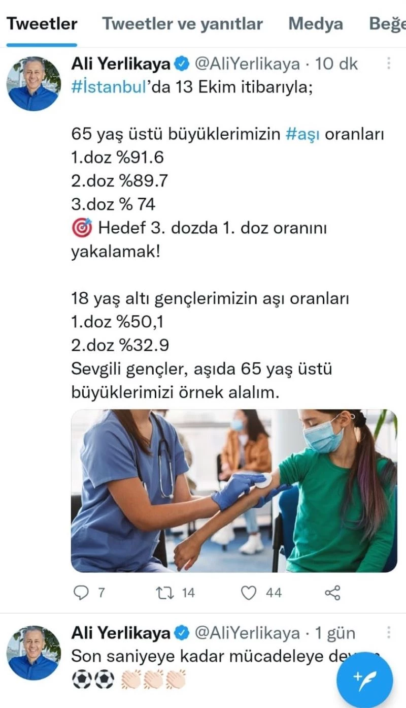 İstanbul Valisi Yerlikaya aşılamadaki son durumu açıkladı
