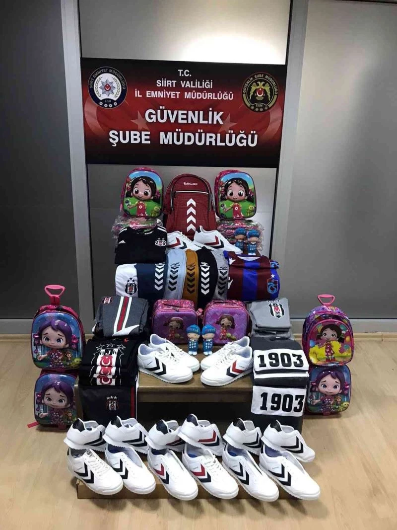 Siirt’te farklı markalara ait çok sayıda lisanssız malzeme ele geçirildi
