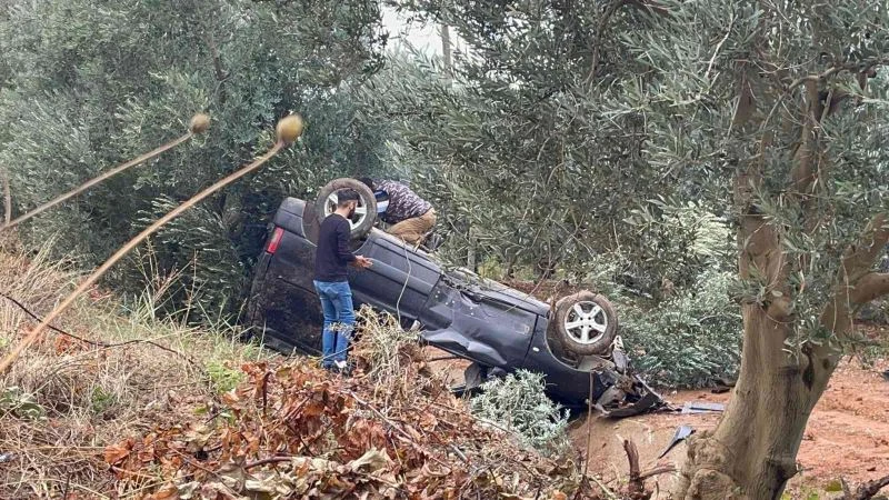 Kanala uçan araçta burunları bile kanamadı