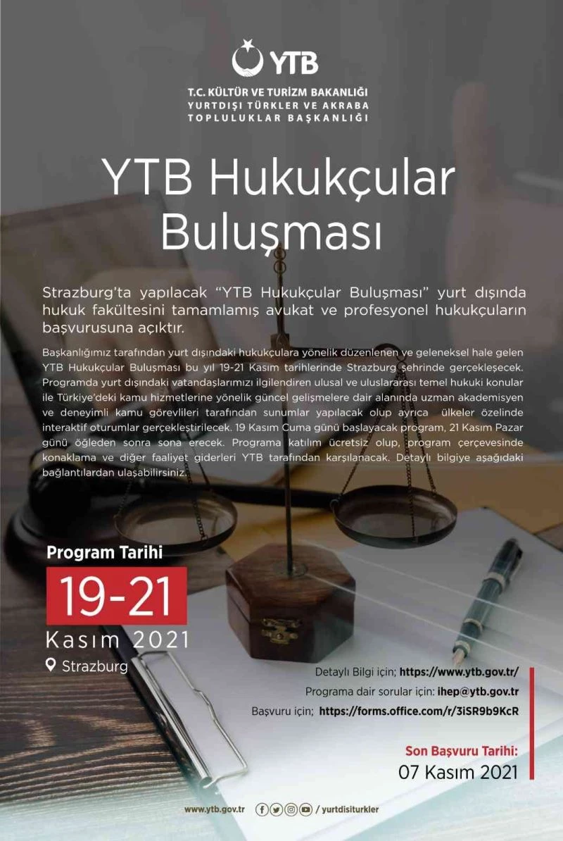 YTB dünyanın dört bir yanındaki hukukçuları Strazburg’da buluşturuyor
