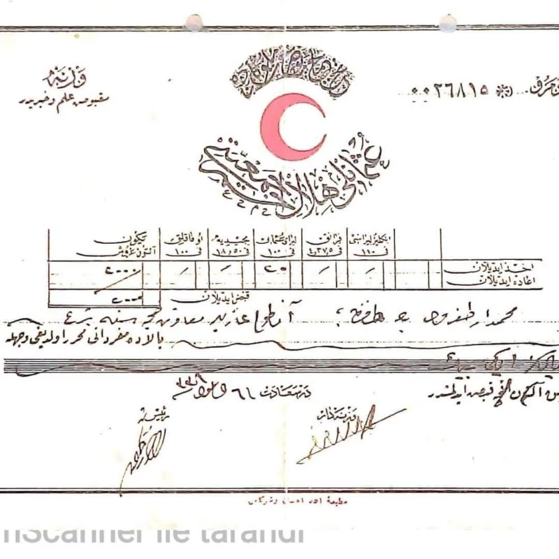 97 yıllık bağış makbuzunu Kızılay’a bağışladı
