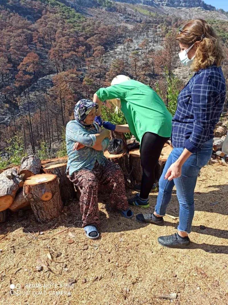 Konteynerde yaşayan yangınzedelere sağlık taraması
