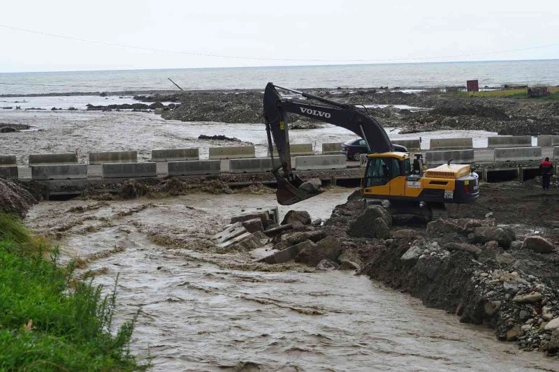 Sel suları denizde doğal mendirek oluşturdu
