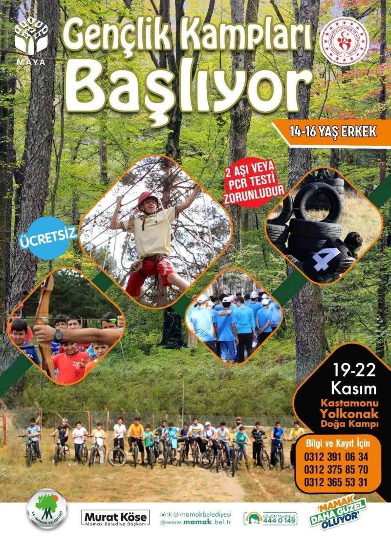 Mamak’ta gençlik kamplarına kayıtlar başlıyor
