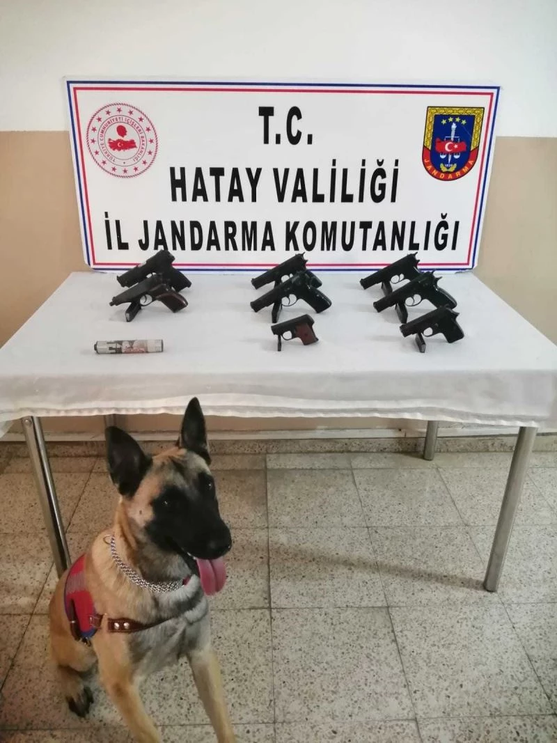 Hatay’da traktörün römorkunda 8 kaçak silah ele geçirildi
