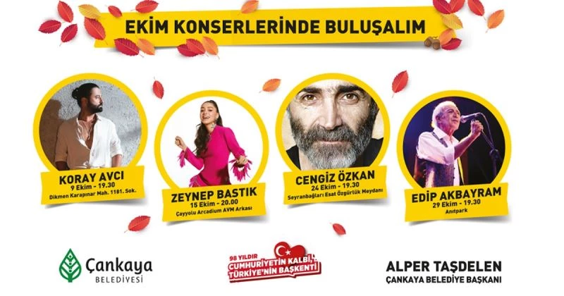 Başkentliler ekimde 5 konser ile sanatçılarla buluşacak
