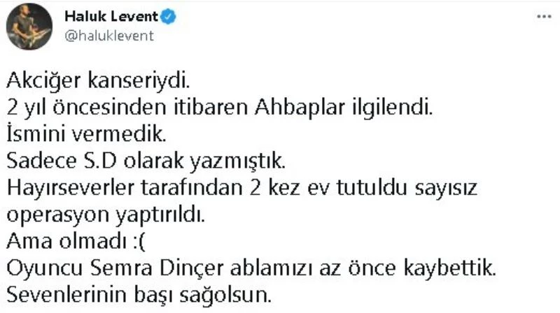 Oyuncu Semra Dinçer hayatını kaybetti
