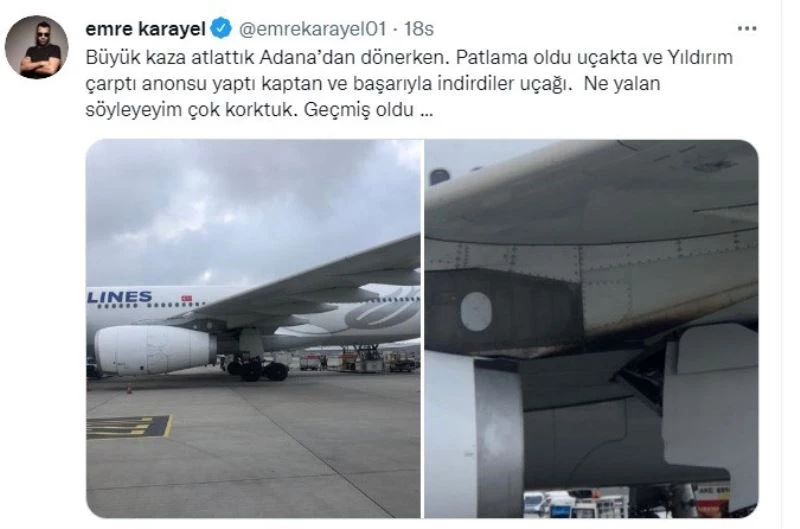 Oyuncu Emre Karayel’in THY uçağında korku dolu anları
