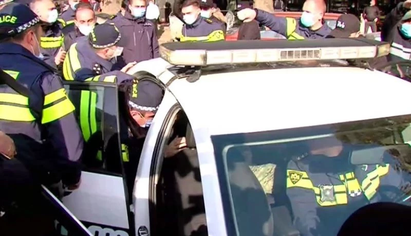 Eski Gürcistan Cumhurbaşkanı Saakaşvili’ye destek gösterisinde arbede: 46 gözaltı
