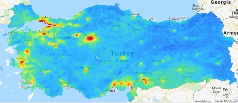 Kirlilik haritasını uydu verileriyle tespit ettiler
