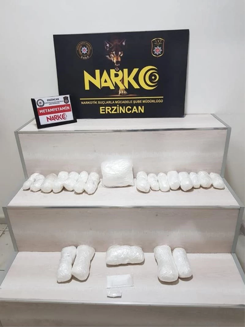Erzincan’da 6 kilo 161,66 gram metamfetamin ele geçirildi
