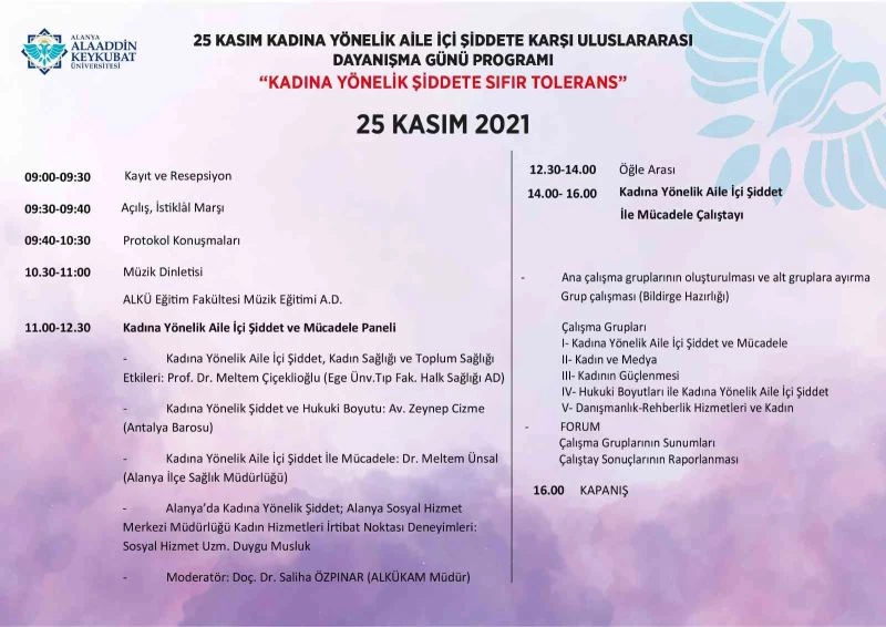 ALKÜ, kadına yönelik şiddette karşı panel ve çalıştay düzenliyor
