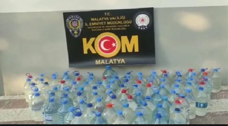 Malatya’da 460 litre sahte alkol ele geçirildi
