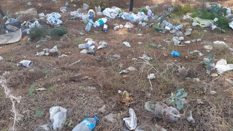 D100 karayolu kenarındaki atıklar ilçe halkını çileden çıkartıyor
