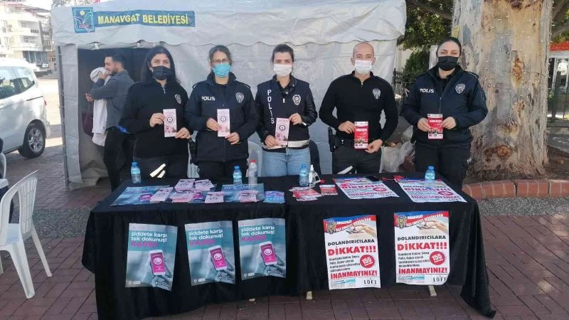 Manavgat’da polisten vatandaşlara broşürlü uyarı
