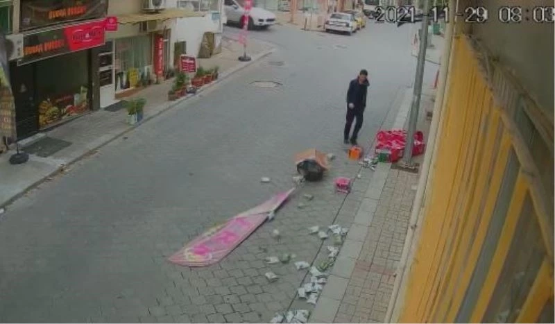 Fırtına cips paketlerini uçurdu
