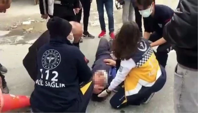 Lodosun uçurduğu saç levha inşaat bekçinin üzerine düştü
