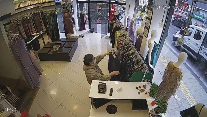 Kadıköy’de abiye hırsızlığı kamerada
