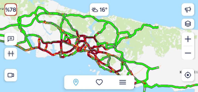 İstanbul’da cuma trafiği çileye döndü, veriler yüzde 78’e ulaştı

