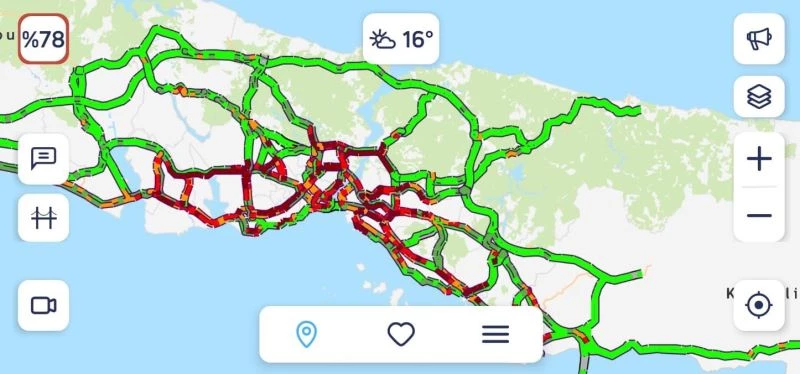 İstanbul’da cuma trafiği çileye döndü, veriler yüzde 78’e ulaştı
