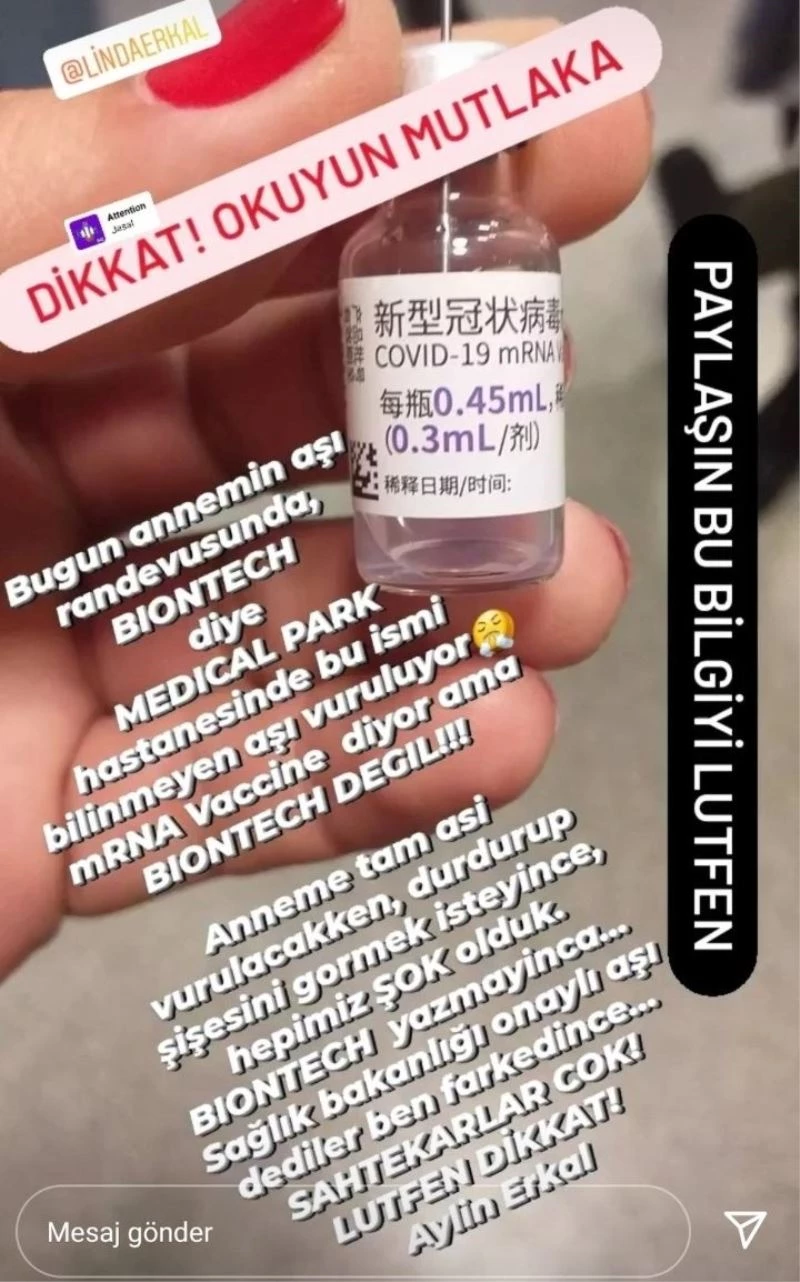 Sosyal medyada paylaşılan aşılar “Biontech” firmasına ait
