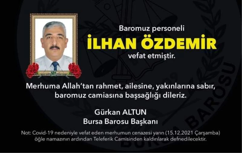 Bursa Barosunun acı günü
