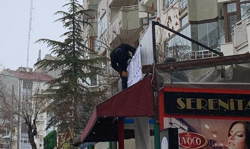 Soğuk havalara rağmen çalışmaya devam
