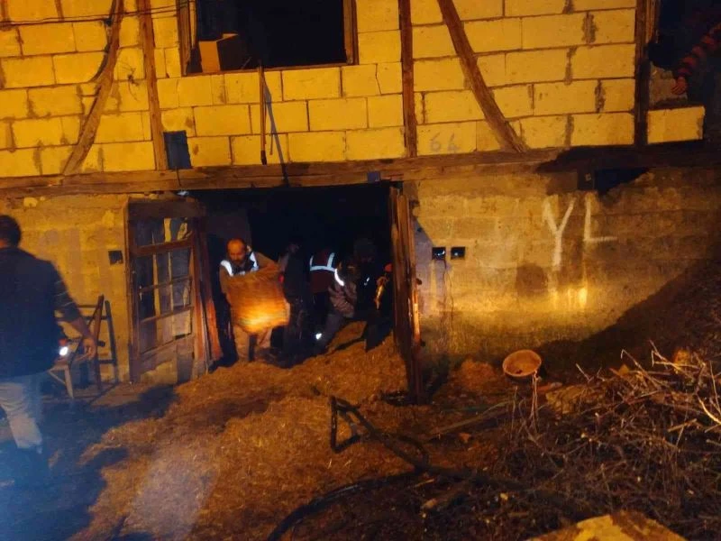 İki katlı evin odunluğunda yangın çıktı
