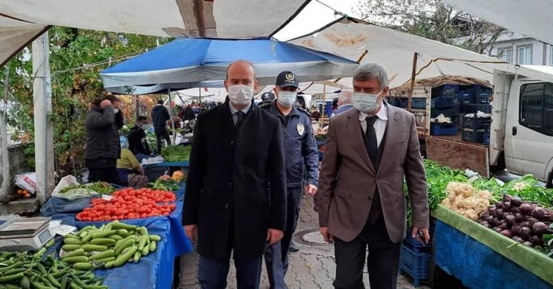 Kaymakam Maslak, pazarda vatandaşların sorunlarını dinledi
