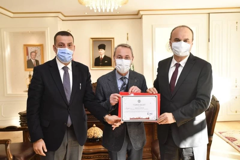 Edirne’nin Turizm Elçisi Dinar’a teşekkür belgesi
