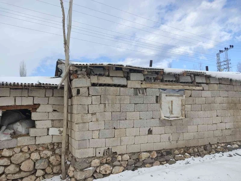 Çöken ahırdaki hayvanlar kurtarıldı
