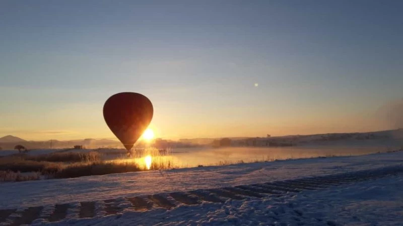 Eksi 15 derecede sıcak hava balonu keyfi
